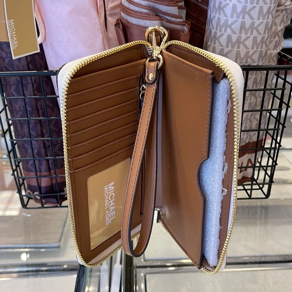 Michael Kors MK Signature Large Flat Multi-Function Phone Case Wallet Wristlet